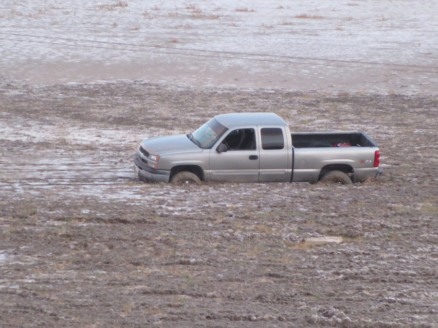 Truck stuck in mud