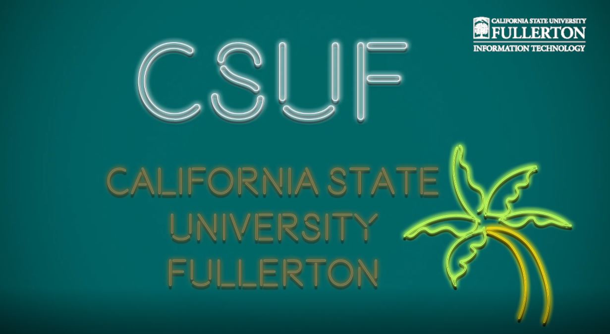 Digital Neon Sign Illustration, CSUF California State University Fullerton