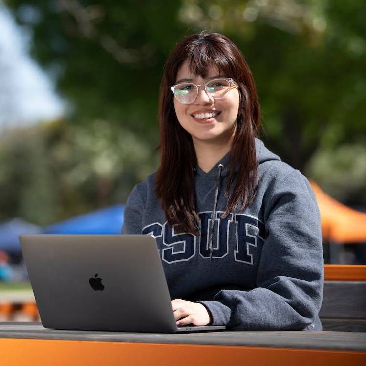 student with laptop