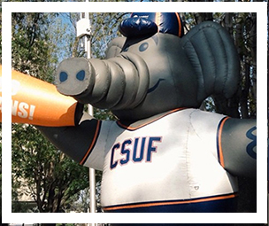 Tuffy displayed at the center of campus