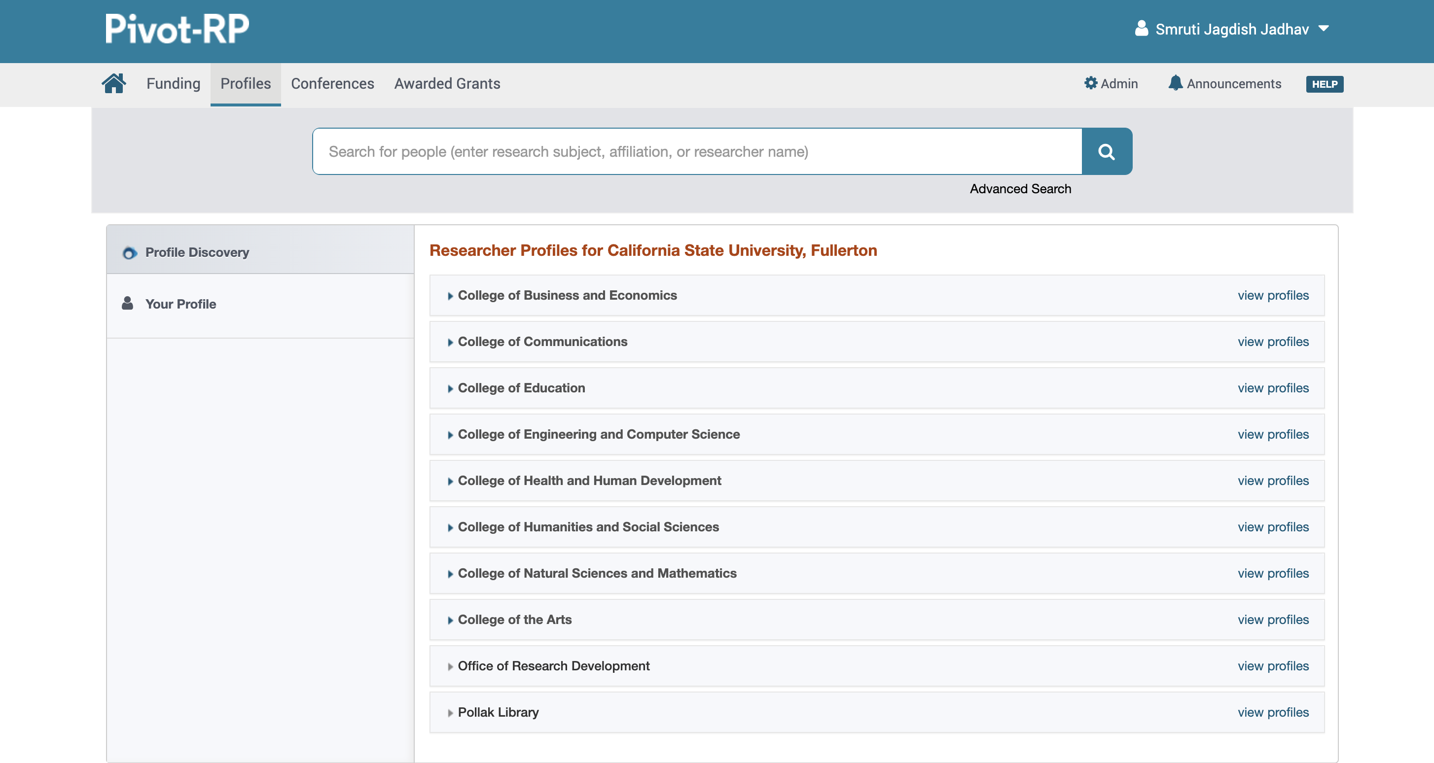 Pivot-RP Profile Tab for CSUF