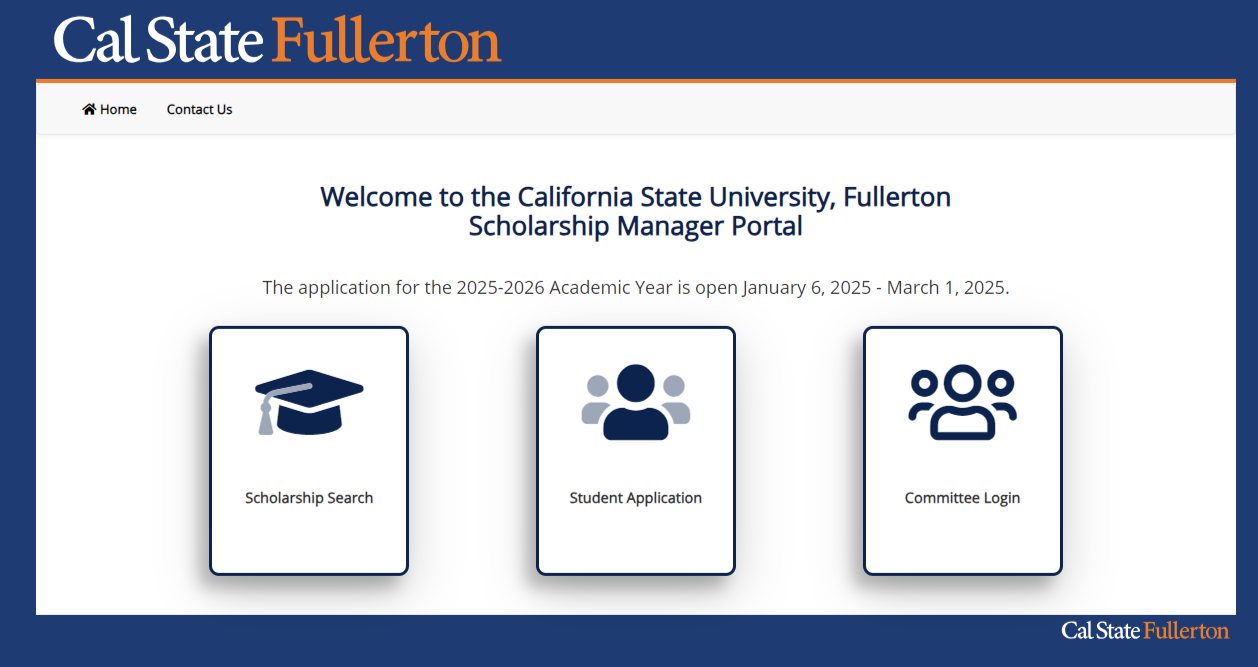 Scholarship Manager portal screen shot