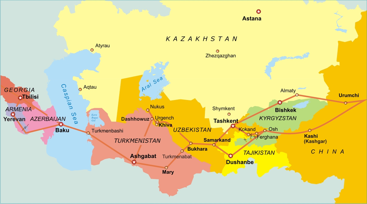 Map of ancient silk road