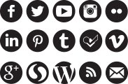 Black social media icons