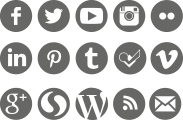 Gray social media icons