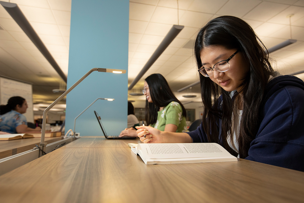 student studying