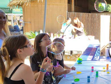 kids learning the science of bubbles