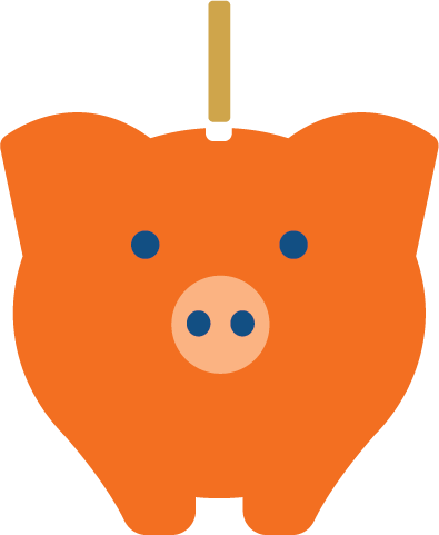 pig from front with coin going in back