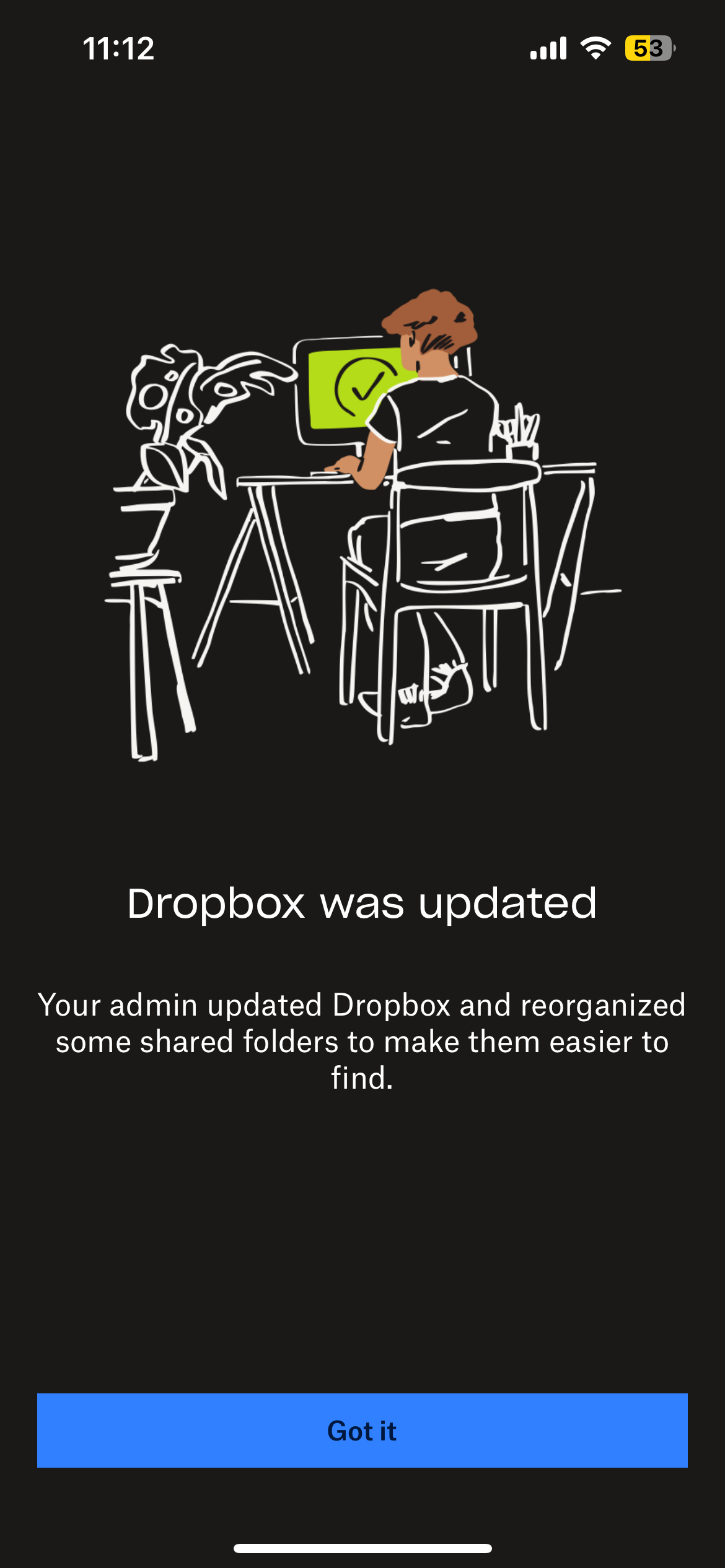 Dropbox was updated app announcement