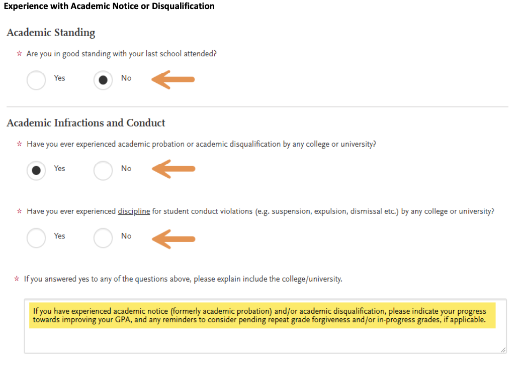 Visual steps to fill out previous school form