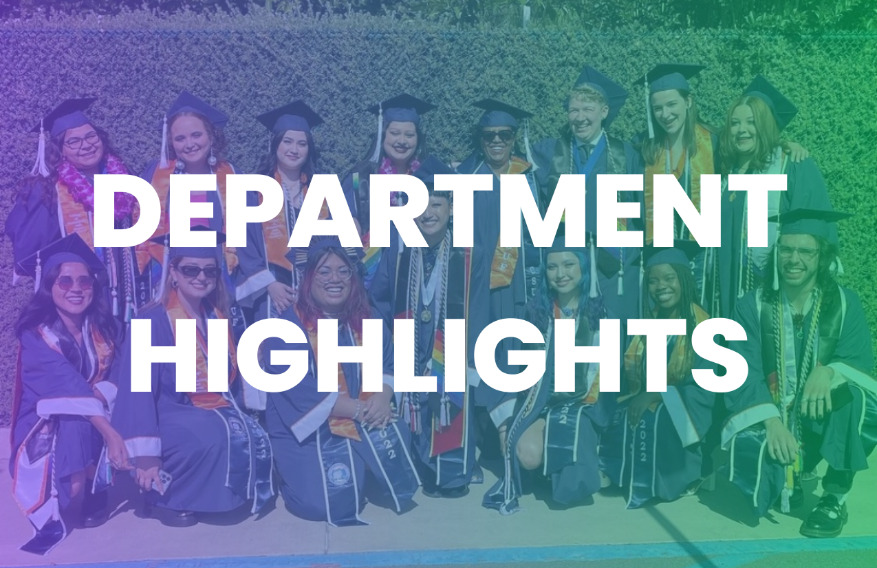department highlights tile with graduates photo